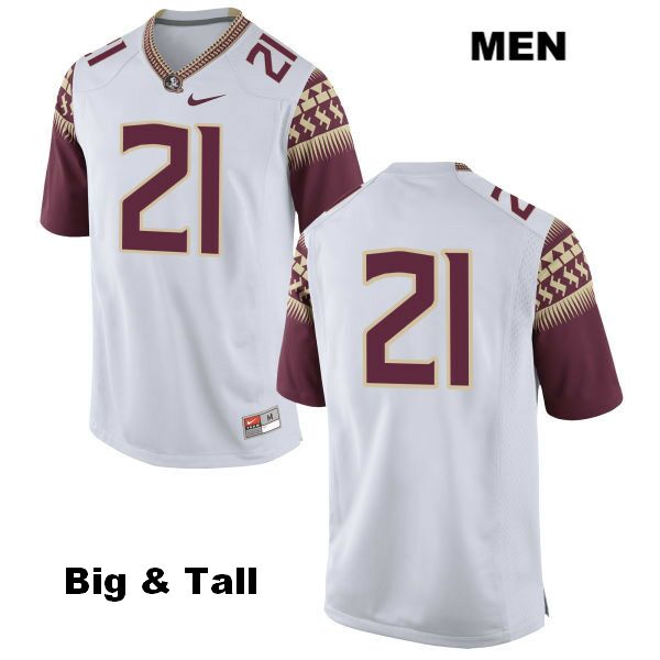Men's NCAA Nike Florida State Seminoles #21 Logan Tyler College Big & Tall No Name White Stitched Authentic Football Jersey YKS1869SZ
